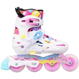 FlyingEagle Nadia Girls Inline Skates (Pink) - Pink;White - Size: 1-4 EU