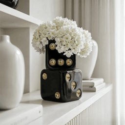 Abacus Black & Gold Decorative Dice Vase
