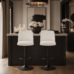Roux Cream Textured Bar Chairs - Set of 2