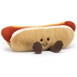 Jellycat Amuseable Hot Dog - L: 7 cm x l: 25 cm x h: 11 cm