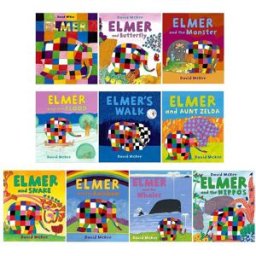 Andersen Press Elmer the Elephant 10 Book Collection Set - Children's Illustrated Picture Flats (Elmer, Elmer and Butterfly, Elmer and the Monster, Elmer and the Flo