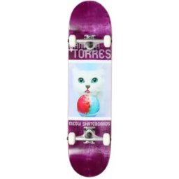 Meow Skateboards Meow Vanessa Torres Furreal Pro Complete Skateboard (Purple) - Purple;White - Size: 7.75