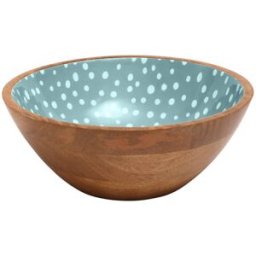Dexam Sintra Mango Wood Spotted Salad Bowl - Duck Egg