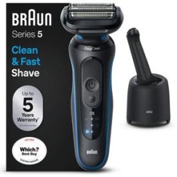 Braun Series 5 52-B7000cc Wet & Dry Shaver with SmartCare Centre – Blue, New