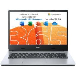 Acer Aspire 1 A114-33 14" Laptop Silver – Intel Celeron N4500, 4GB RAM, 64GB eMMC, Windows 11, Used - Very Good