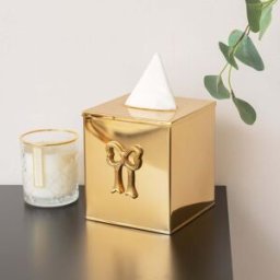 Metallic Gold Metal Bow Tissue Box Material: New Products