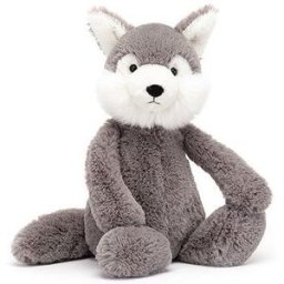Jellycat Bashful Wolf Medium - L: 9 cm x l: 12 cm x h: 31 cm