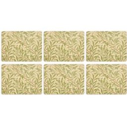 Morris & Co Willow Bough Set Of Six Placemats - Green