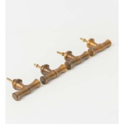 Set of 4 Antique Brass Bamboo Style T Shape Drawer Knobs Material: New Products