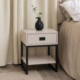One Drawer Bedside Table - Elle Dark Biege Range Material: Furniture/Furniture Ranges/Elle Range/Elle Dark Beige Range
