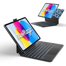 Inateck NeoMagic Magnetic Keyboard Case for iPad A16 11th Generation 2025 11 inch/10th Generation 10.9 inch, Large Multi-Touch Trackpad, LED Power Display, 7 Color Backlit, QWERTY, with Pen Holder, New
