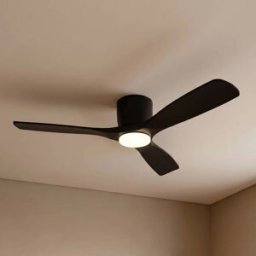 Lucande Moneno Smart LED ceiling fan, black, DC, Tuya Lucande, dimmable, Black, Living / Dining Room, metal, Modern, Ceiling Fans with Lighting