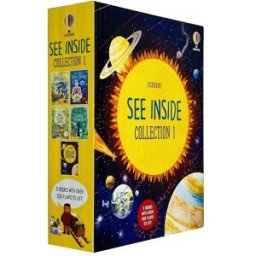 Usborne Lift the Flap See Inside 5 Books Collection Set – Dinosaurs, Your Body & Educational Discovery Collection