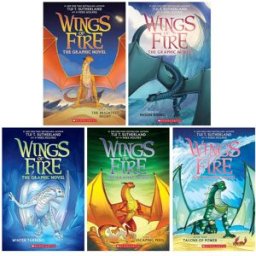 Scholastic UK Ltd Wings of Fire Graphix Series (Book 5-9) By Tui T. Sutherland: Graphic Novels 5 Books Collection Set (The Brightest Night, Moon Rising, Winter Turning,