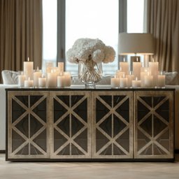 Brooke Luxury Black & Gold 4 Door Sideboard