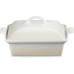 Le Creuset Heritage Stoneware 23cm Square Dish with Lid - Meringue