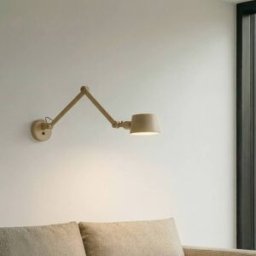 Wall Light Silka Lucande, dimmable, Cream / amber, Living / Dining Room, metal, Modern, Wall Light