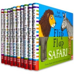Nosy Crow Ltd Axel Scheffler's Flip Flap Series 10 Books Collection Set (Farm, Jungle, Pets, Zoo, Minibeasts, Safari, Ocean, Dinosaurs, Frozen and Forest)