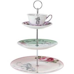 Mikasa V&A; Alice In Wonderland Bone China 3-Tier Cake Stand