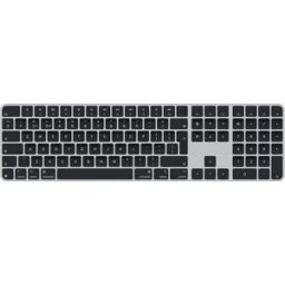 Magic Keyboard with Touch ID and Numeric Keypad for Mac with Apple Silicon – British English, Black Keys, USB-C, Wireless Rechargeable Keyboard, New