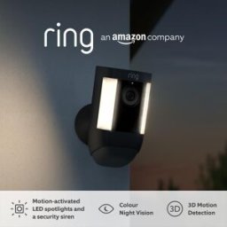 Ring Spotlight Cam Pro Battery – Wireless Security Camera with Motion Detection & Two-Way Talk – Black, New