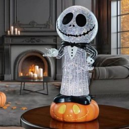 Disney 16” Halloween Glitter Lantern | LED Spinning Light | Mickey Jack Stitch - Jack