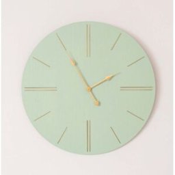 Large Green Wooden Grain & Gold Detailed Wall Clock - 70cm x 70cm Material: Home Decor & Accessories/Clocks