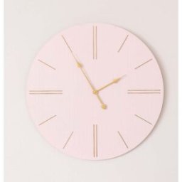 Large Pink Wooden Grain & Gold Detailed Wall Clock - 70cm x 70cm Material: Home Decor & Accessories/Clocks