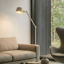Floor Lamp Silka Lucande, Cream / amber, Workroom / Office, metal, Modern, Floor Lamp
