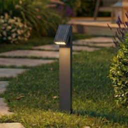 PRIOS LED solar path light Lestor, anthracite, dimmable, IP65 Lestor PRIOS, dimmable, Black, Aluminium, Modern, outdoor solar lights