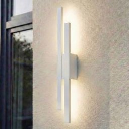 LED Outdoor Wall Light Sakari Lindby, White / opal, Aluminium, Modern, Outdoor Wall Light