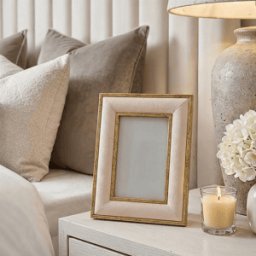 Vianne Cream Velvet & Gold Photo Frame - 4x6