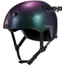 Triple Eight Barbie Patin Deep Cover Skate Helmet (Chameleon) - Purple;Green - Size: Extra Large