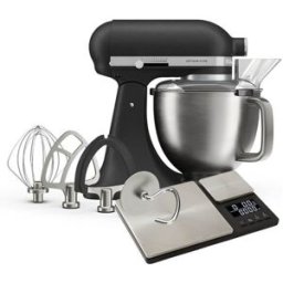 KitchenAid Artisan Plus Cast Iron Black 4.7L Tilt Head Stand Mixer with FREE Gift