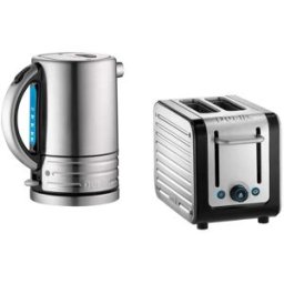 Dualit Architect 1.5 Litre Jug Kettle & 2 Slot Toaster Set - Black & Brushed Stainless Steel