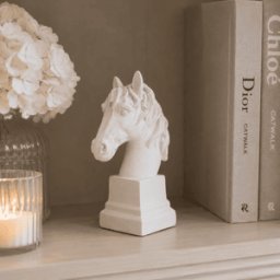 Abella Petite White Horse Head Decorative Ornament