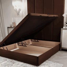 Cocoa Velvet Ottoman Divan Bed Base, Super King