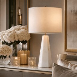 Eton Cream Marble Base Table Lamp