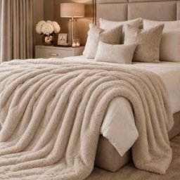 Marlowe Oatmeal Faux Fur Throw