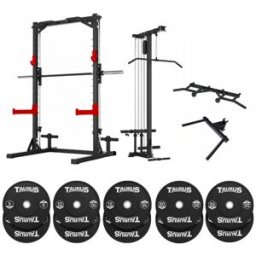 Taurus MS3 Pro Smith & Half Rack Taurus MS3 Red + Attachments + 150kg Bumper Set