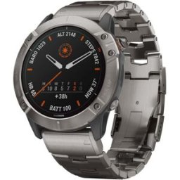 fēnix 6X Pro Solar Titanium GPS Smartwatch – 51mm Power Glass Solar Display, Titanium Bezel, Titanium Bracelet, Maps, Music, Garmin Pay, Used - Like New