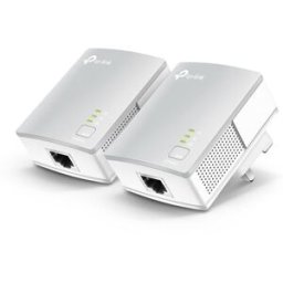 TP-LINK TL-PA4010KIT Nano AV600 Powerline Adapter Starter Kit, Up to 300 m range, No Configuration Required, UK Plug White, New