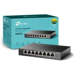 TP-LINK TL-SG108S 8-Port Gigabit Network Switch – Plug & Play Ethernet Switch, Power Saving, Metal Case, QoS, IGMP Snooping, Desktop/Wall Mount