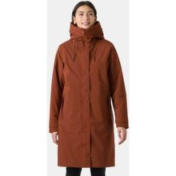Helly Hansen Women Victoria Insulated Rain Coat With Hood Red S - Iron Oxide Red - Female