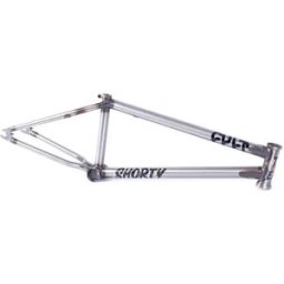 Cult Shorty Freestyle BMX Frame (Matte Clear Raw) - Silver - Size: 20.75
