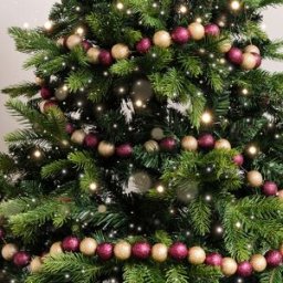 Dark Pink & Gold Glitter Bauble Ball Garland 180cm (1.8m / 70.8') Material: Christmas