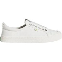 Cariuma OCA Low Womens Skate Shoes (Off White Canvas) - White - Size: 4.5 EU