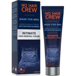 No Hair Crew Men's Intimate Hair Removal Cream 100ml – Groin, Pubic & Body Hair Remover, Pack of 3
