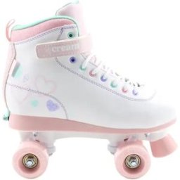 Cream Skates CREAM Scoop Hearts Adjustable Kids Roller Skates (White) - White;Pink - Size: 12.5C-2 EU