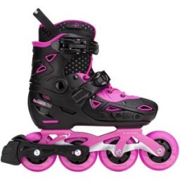 FlyingEagle Dynamo Adjustable Girls Inline Skates (Black/Pink) - Black;Pink - Size: 1-4 EU